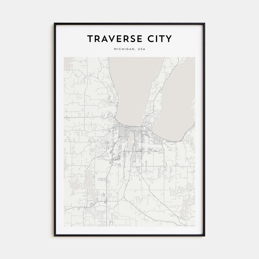 Traverse City Map Portrait Poster