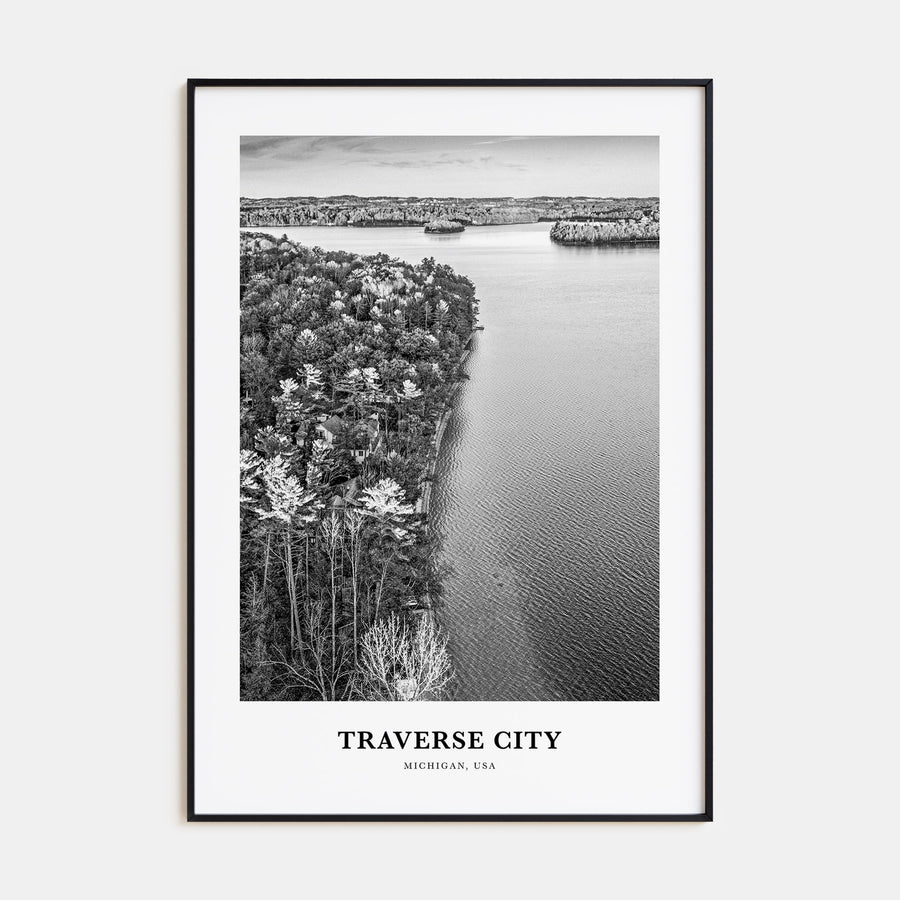 Traverse City Portrait B&W Poster