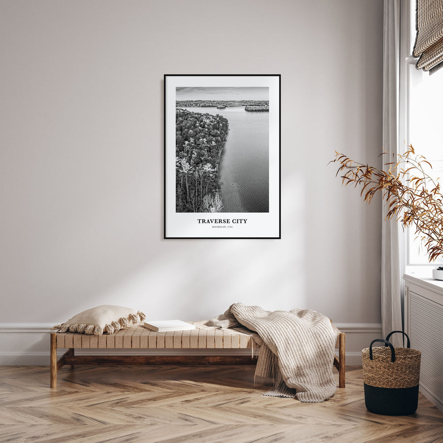 Traverse City Portrait B&W Poster