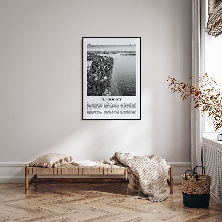 Traverse City Travel B&W Poster