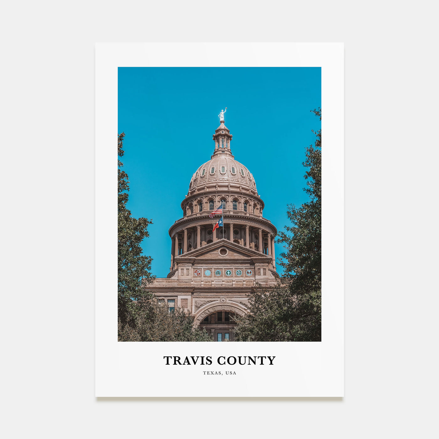 Travis County Portrait Color Poster