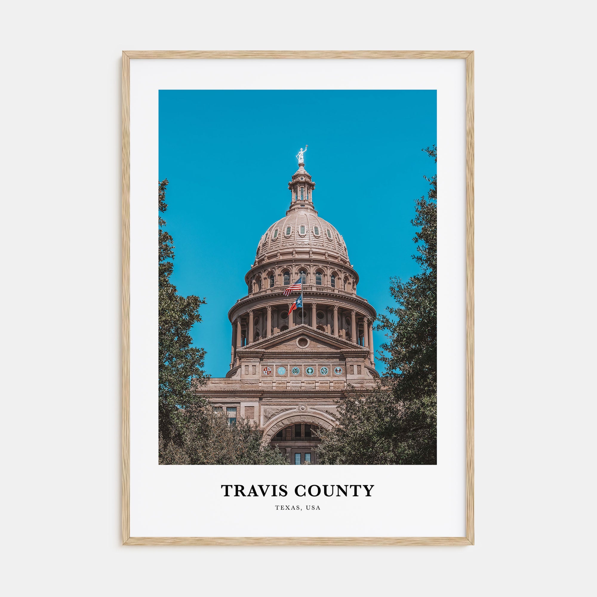 Travis County Portrait Color Poster