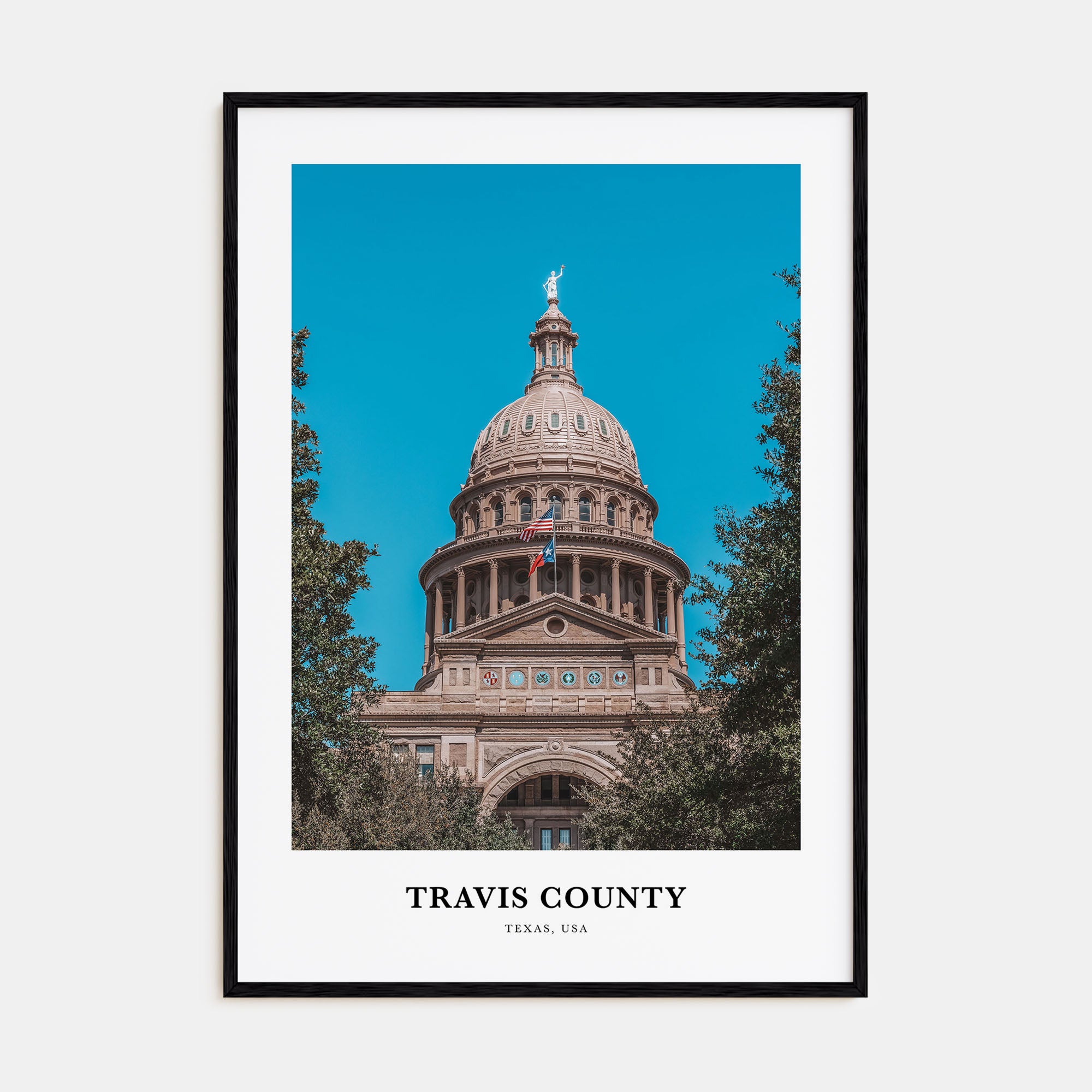 Travis County Portrait Color Poster