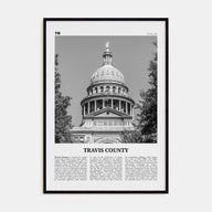 Travis County Travel B&W Poster