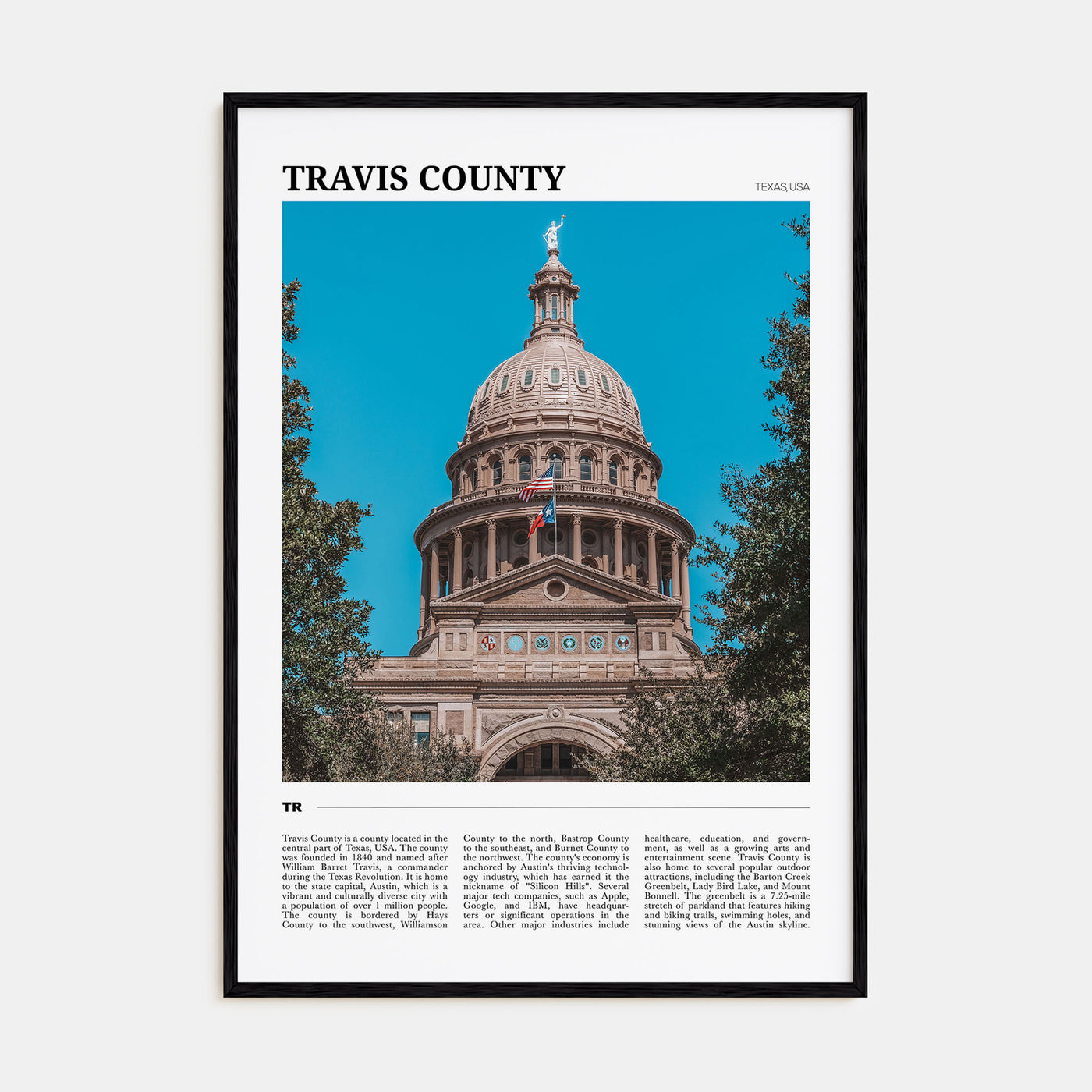 Travis County Travel Color Poster