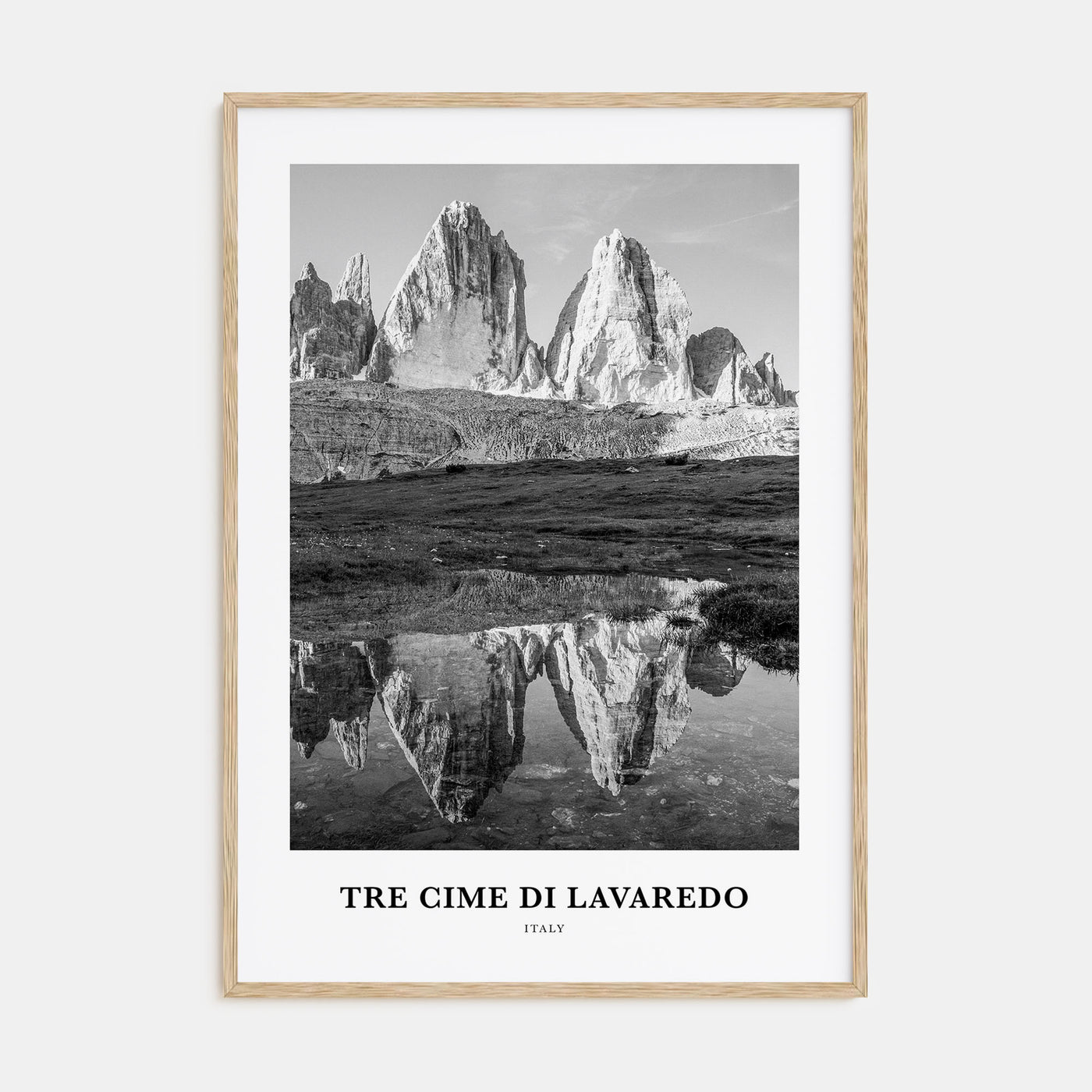 Tre Cime di Lavaredo Portrait B&W Poster