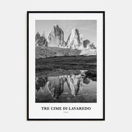Tre Cime di Lavaredo Portrait B&W Poster