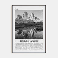 Tre Cime di Lavaredo Travel B&W Poster