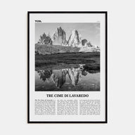 Tre Cime di Lavaredo Travel B&W Poster