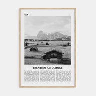 Trentino-Alto Adige Travel B&W Poster