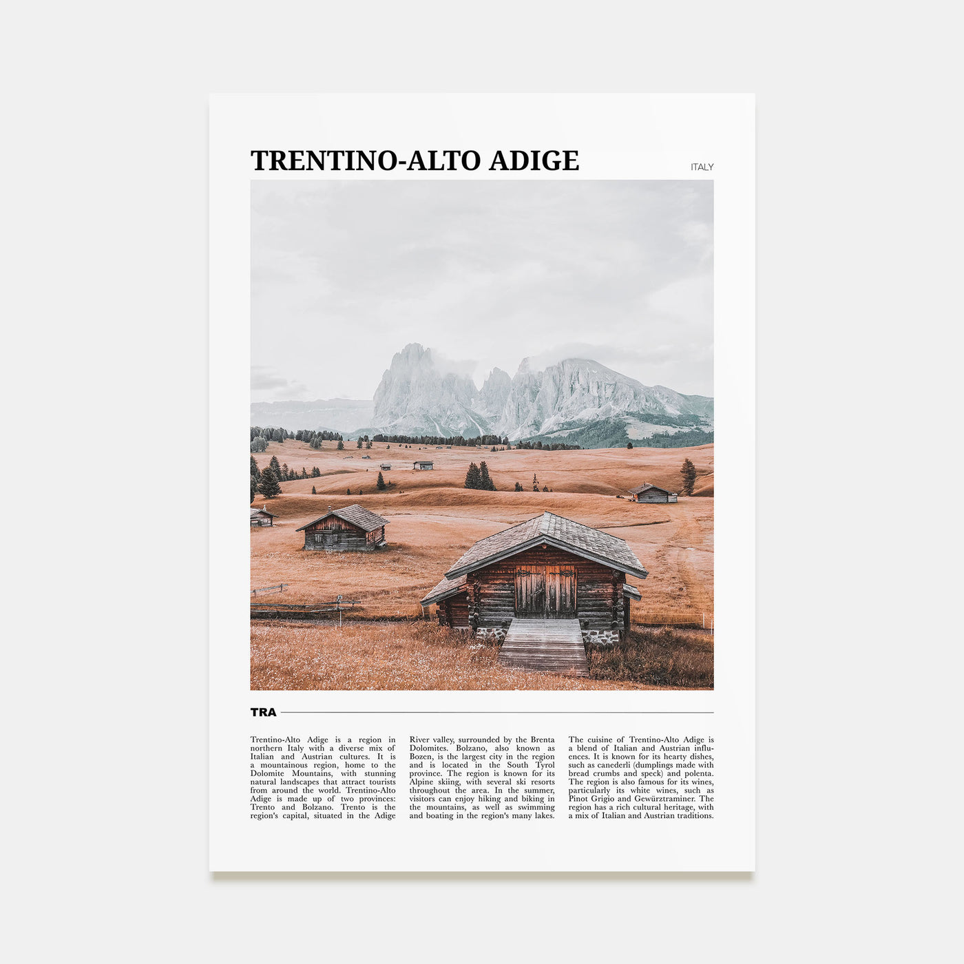 Trentino-Alto Adige Travel Color Poster