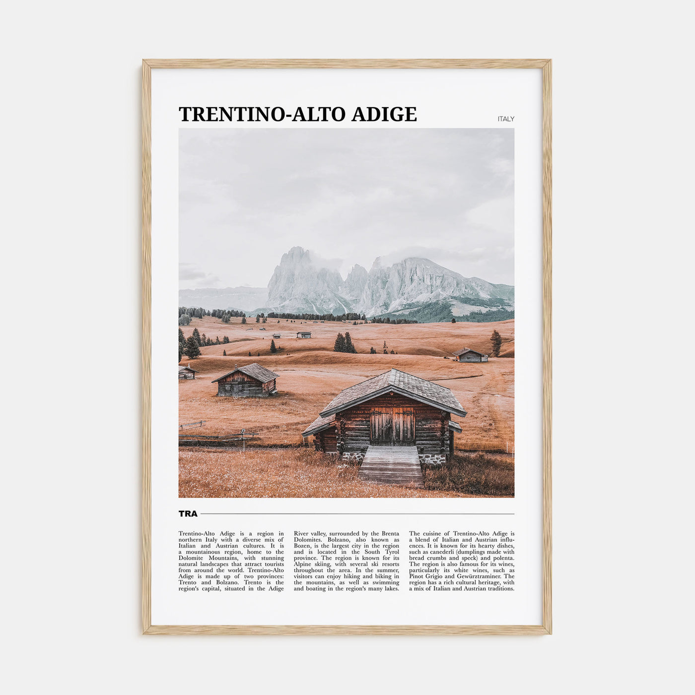 Trentino-Alto Adige Travel Color Poster