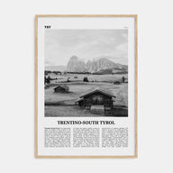 Trentino-South Tyrol Travel B&W Poster