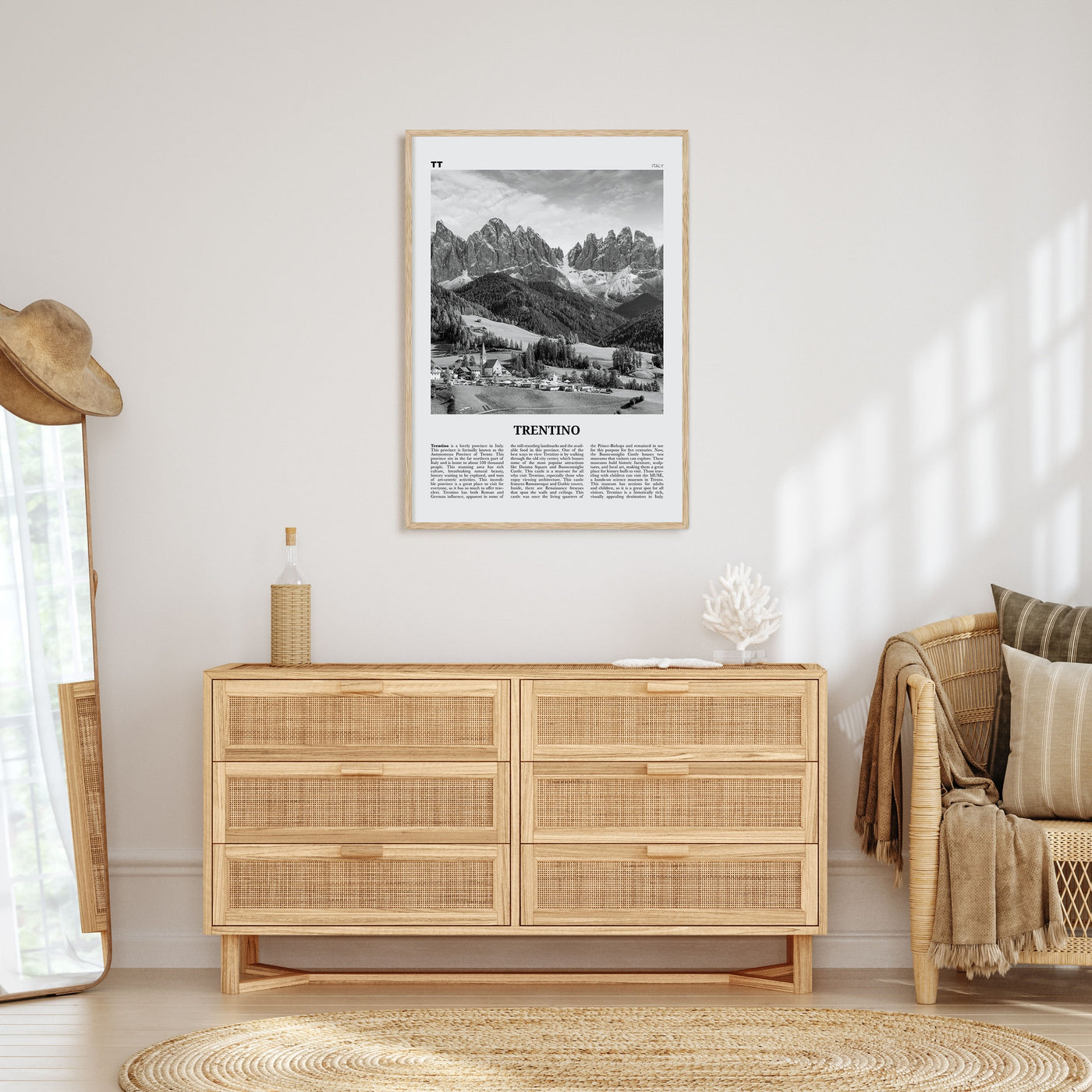 Trentino Travel B&W Poster