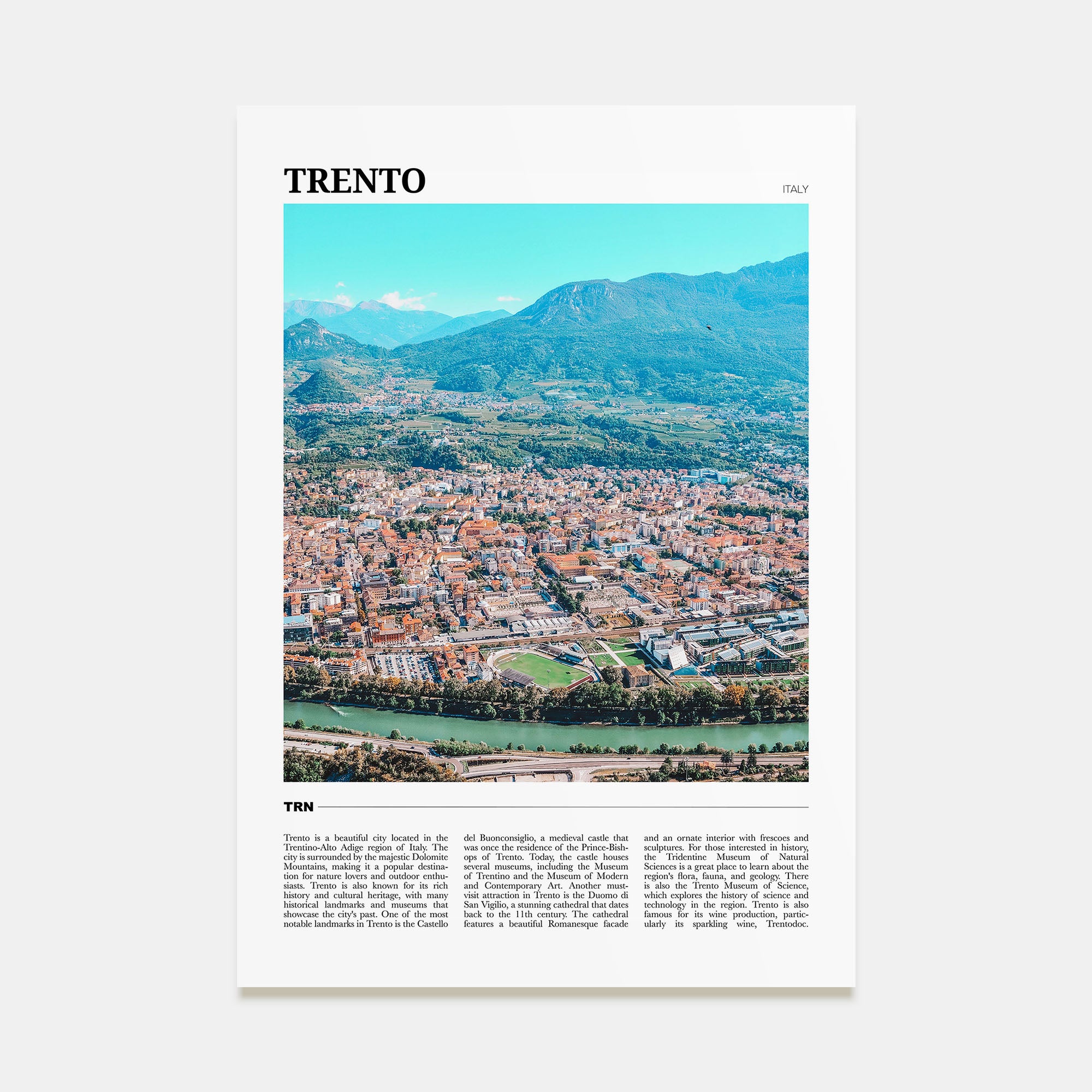 Trento Travel Color Poster