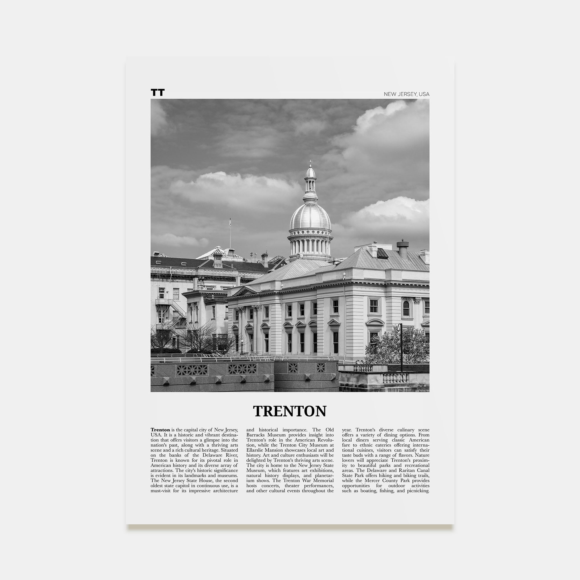 Trenton Travel B&W Poster