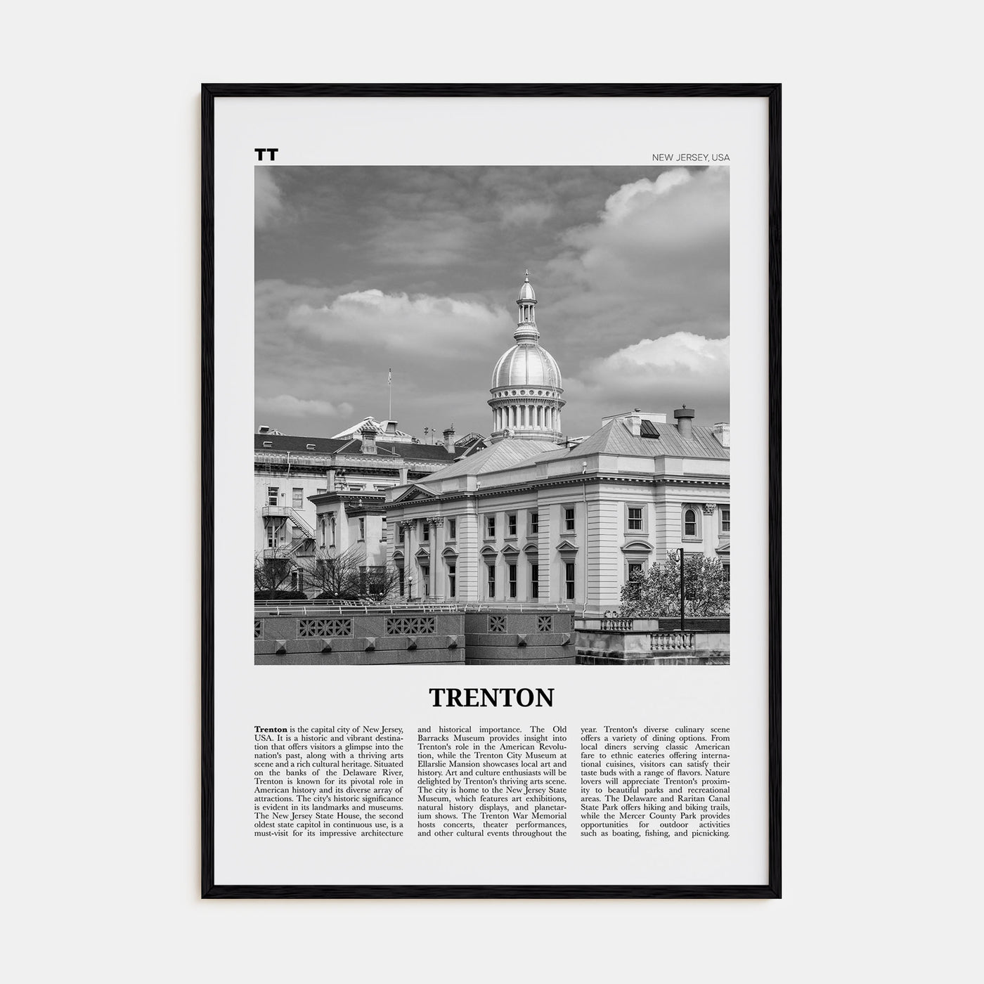 Trenton Travel B&W Poster