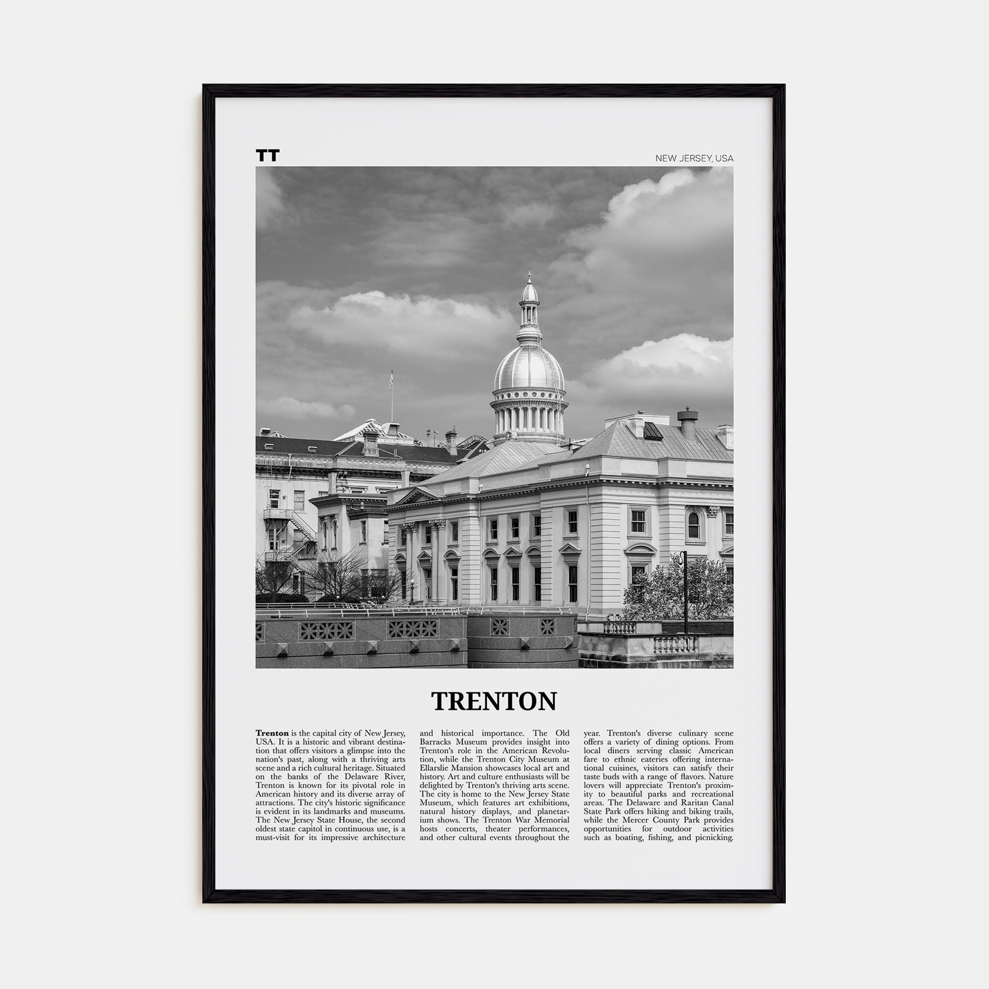 Trenton Travel B&W Poster