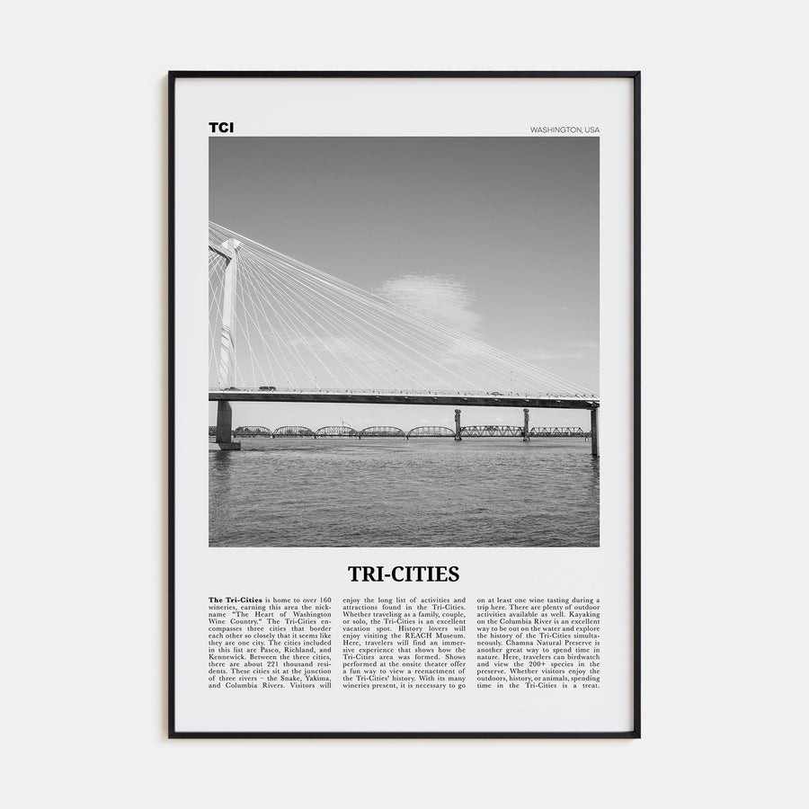 Tri-Cities Travel B&W Poster