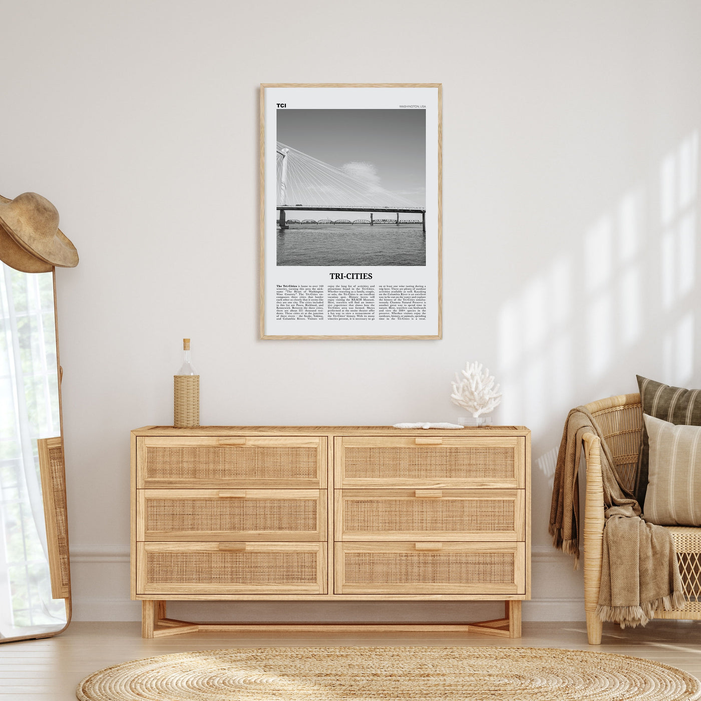 Tri-Cities Travel B&W Poster