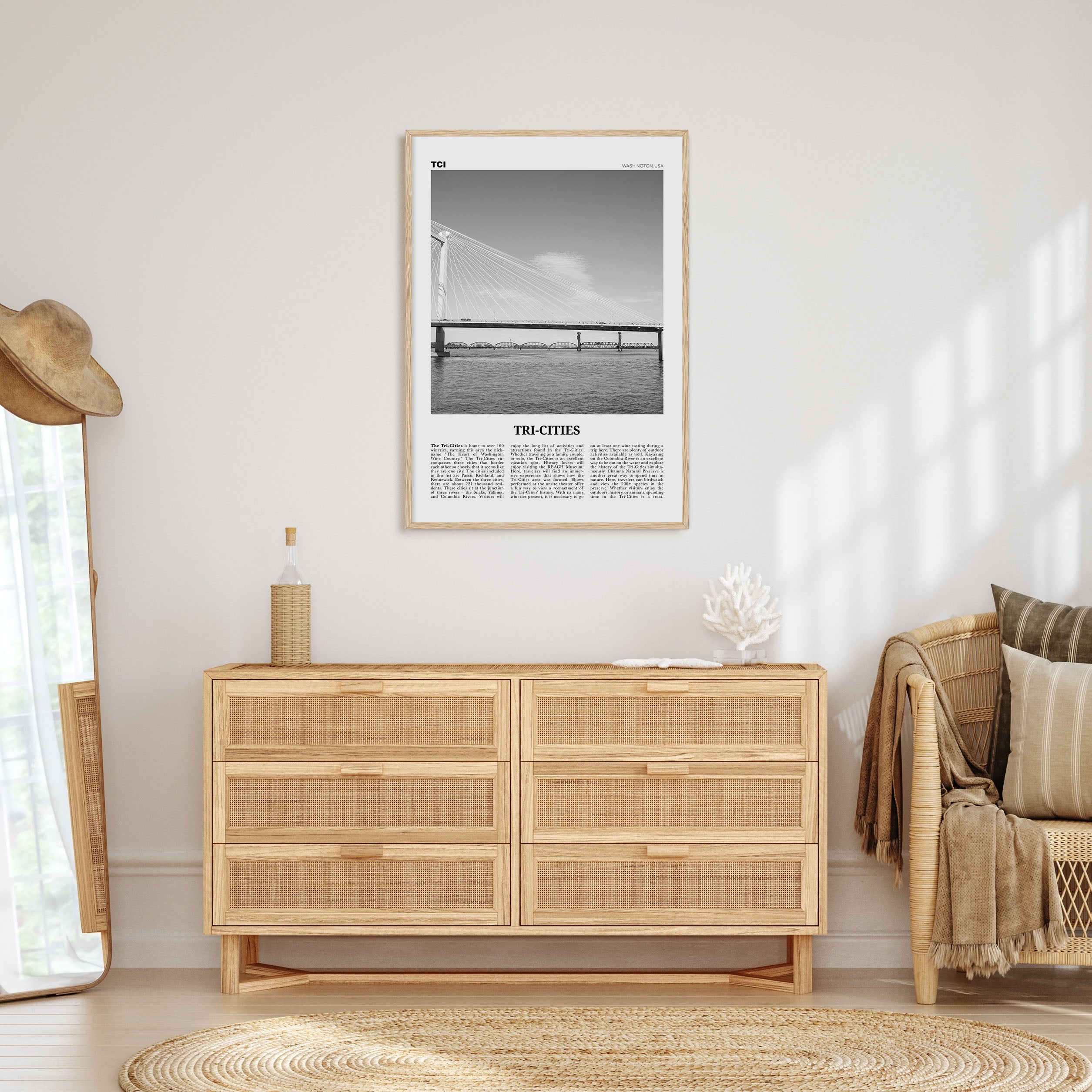 Tri-Cities Travel B&W Poster