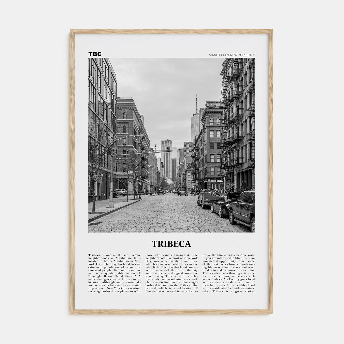 Tribeca Travel B&W Poster