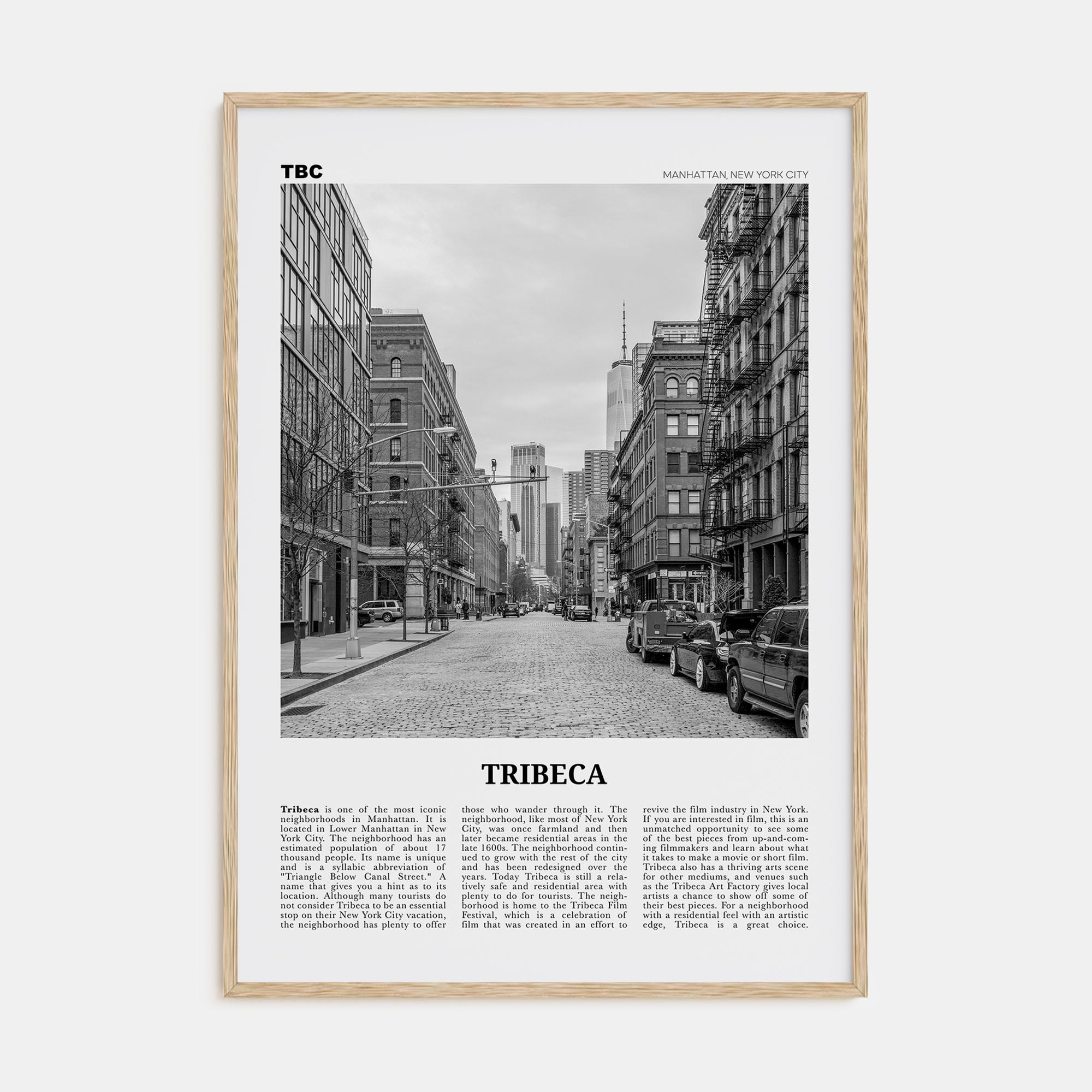 Tribeca Travel B&W Poster