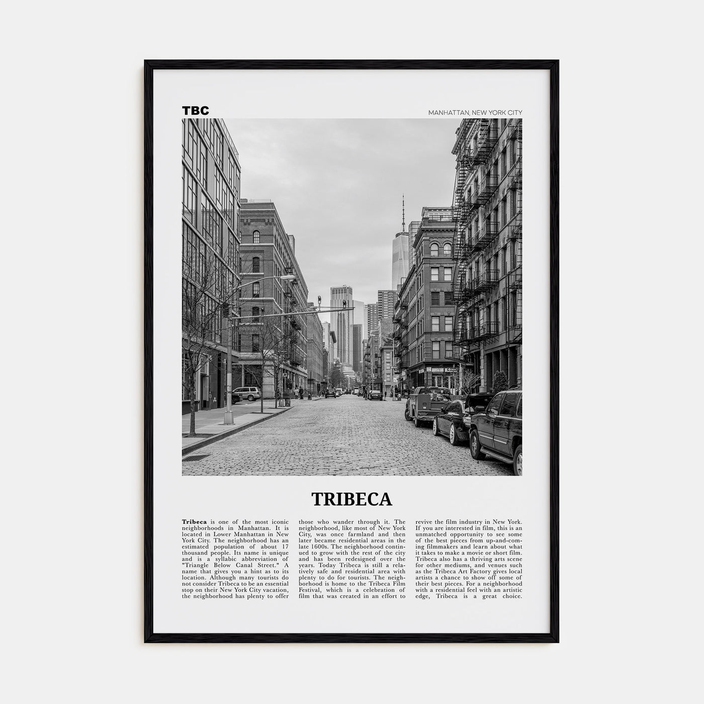 Tribeca Travel B&W Poster