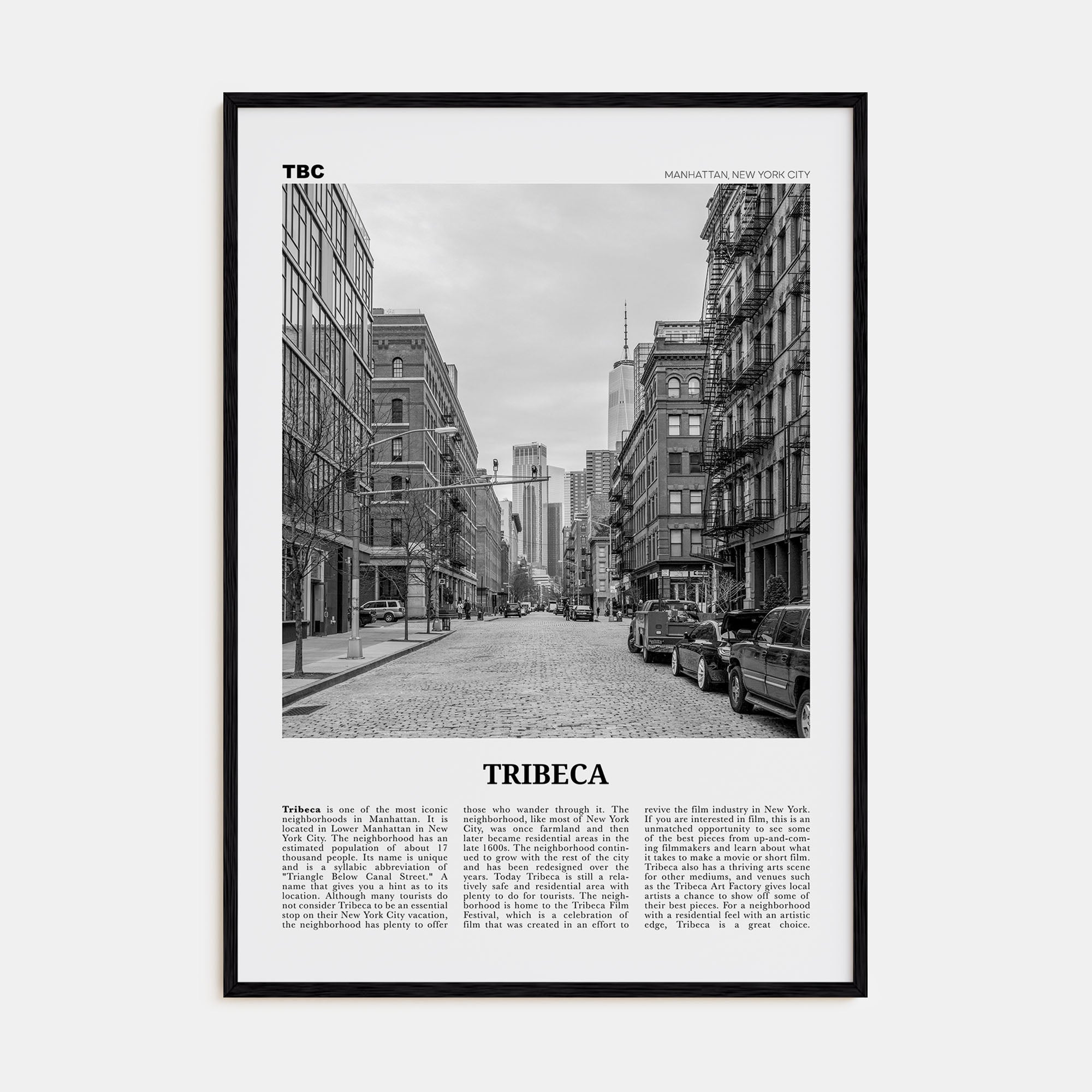 Tribeca Travel B&W Poster