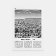 Trier Rhineland Travel B&W Poster