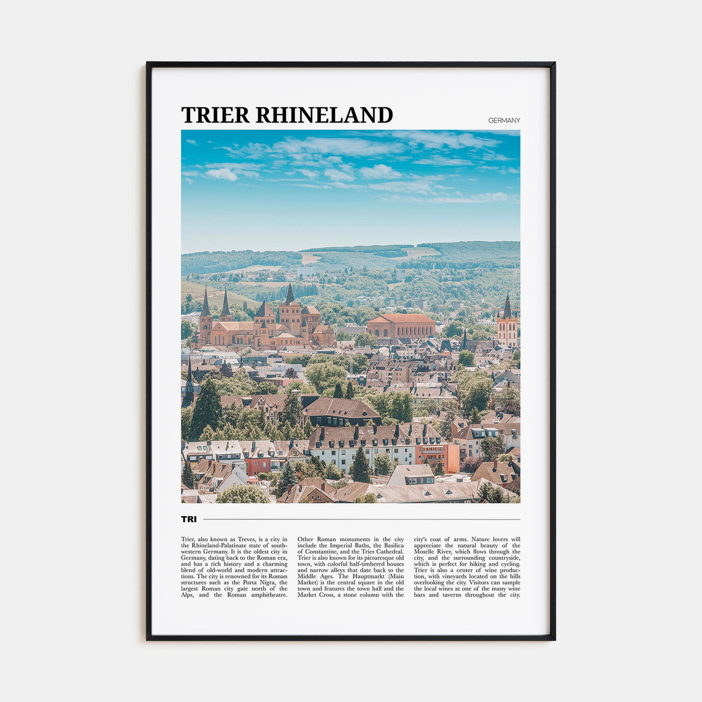 Trier Rhineland Travel Color Poster