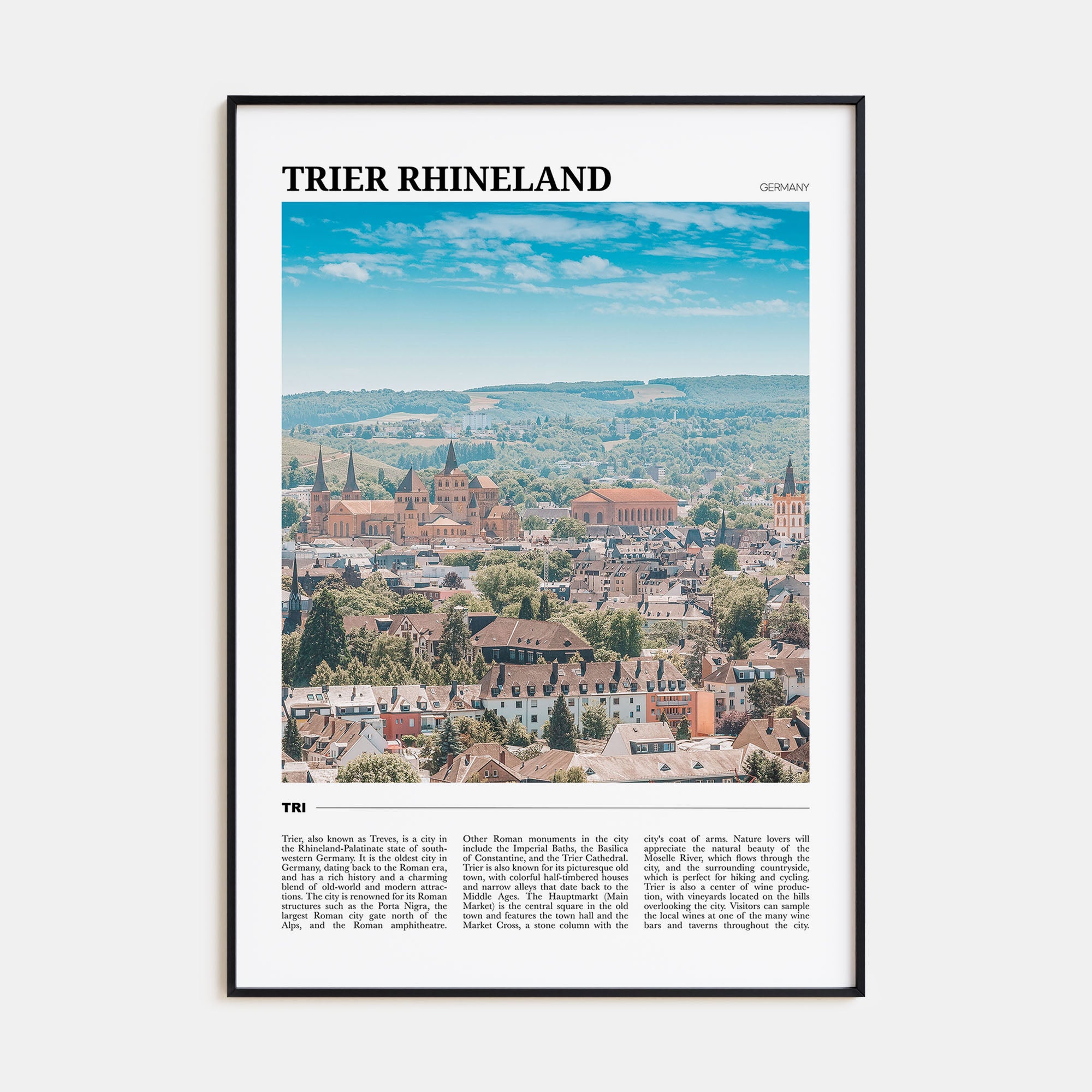 Trier Rhineland Travel Color Poster