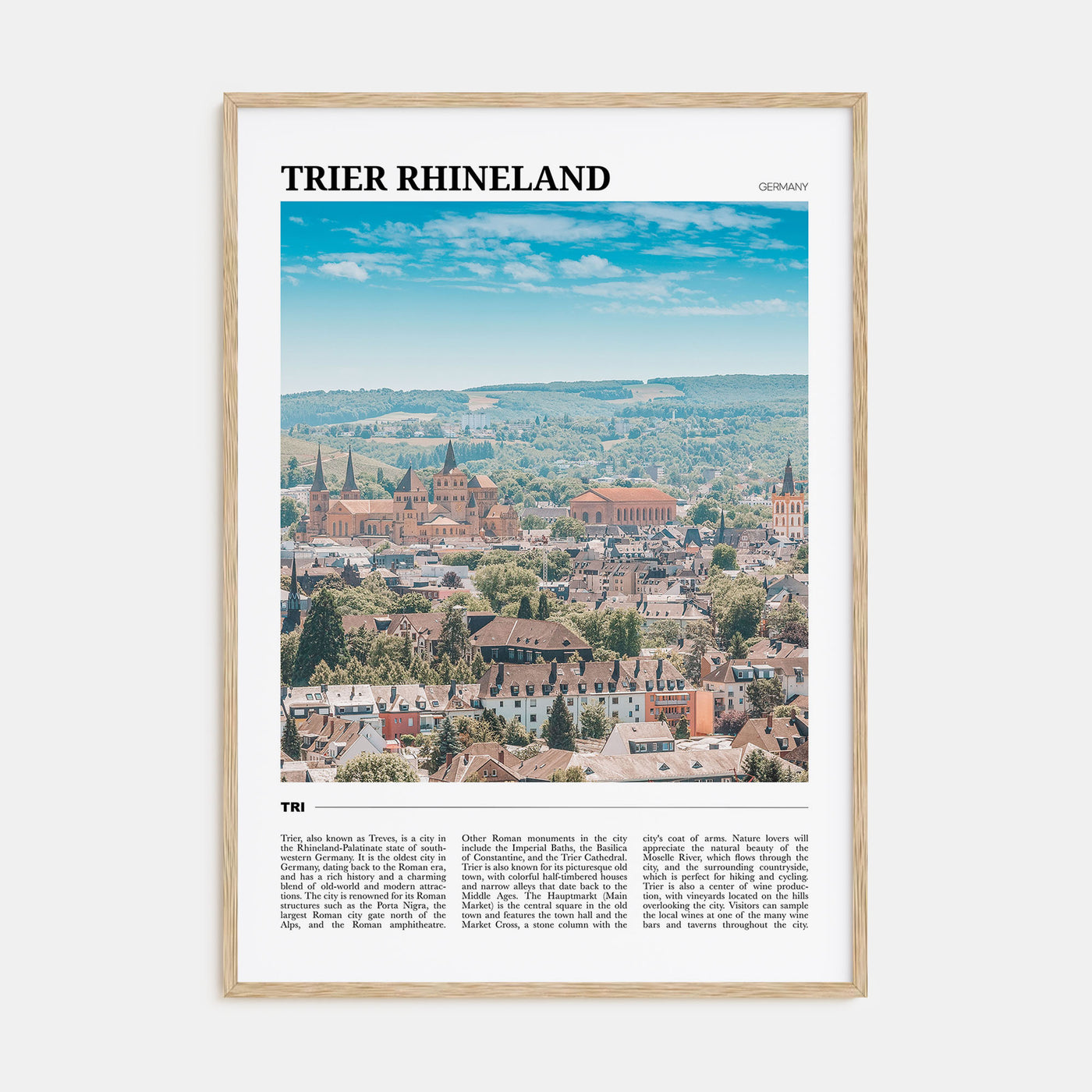 Trier Rhineland Travel Color Poster