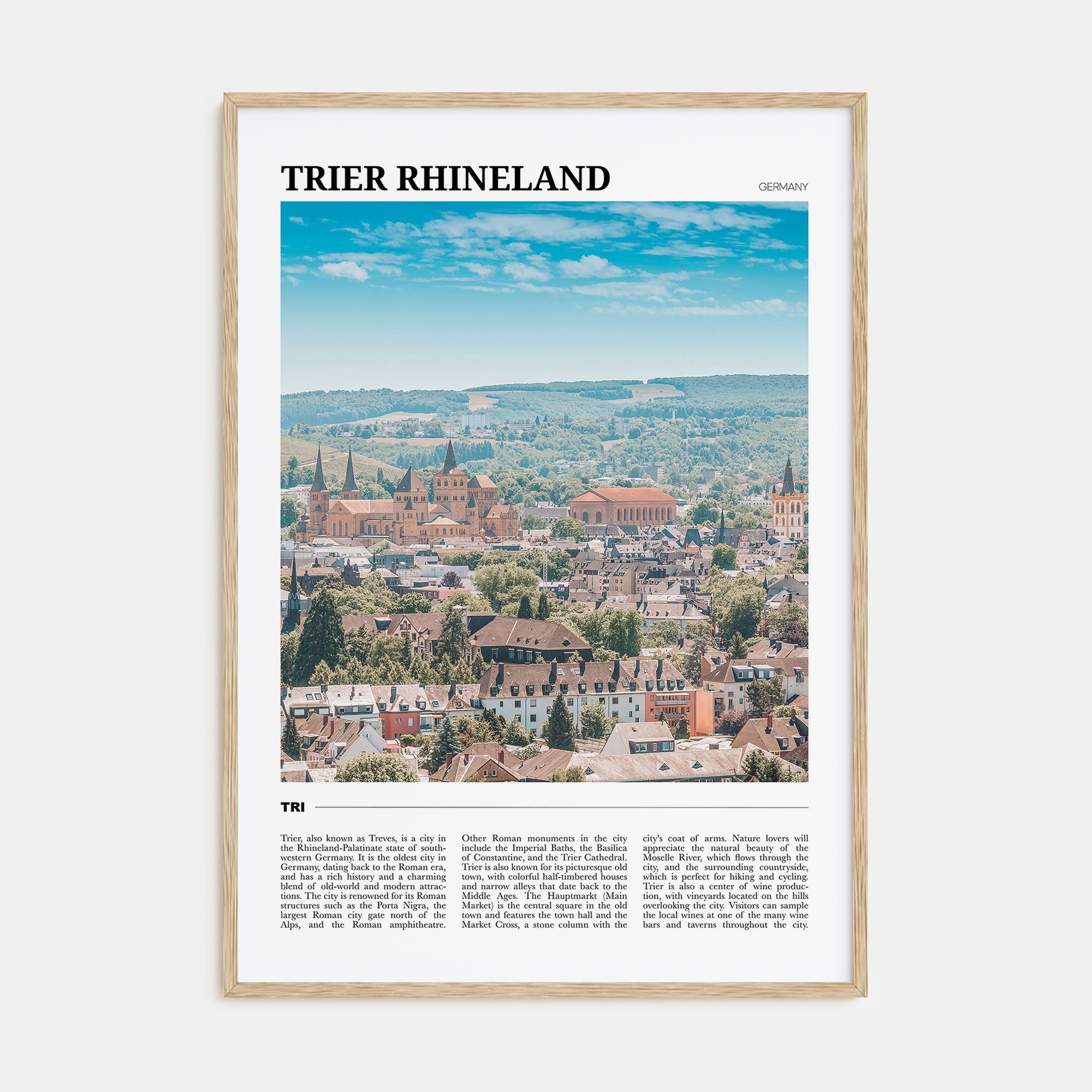 Trier Rhineland Travel Color Poster