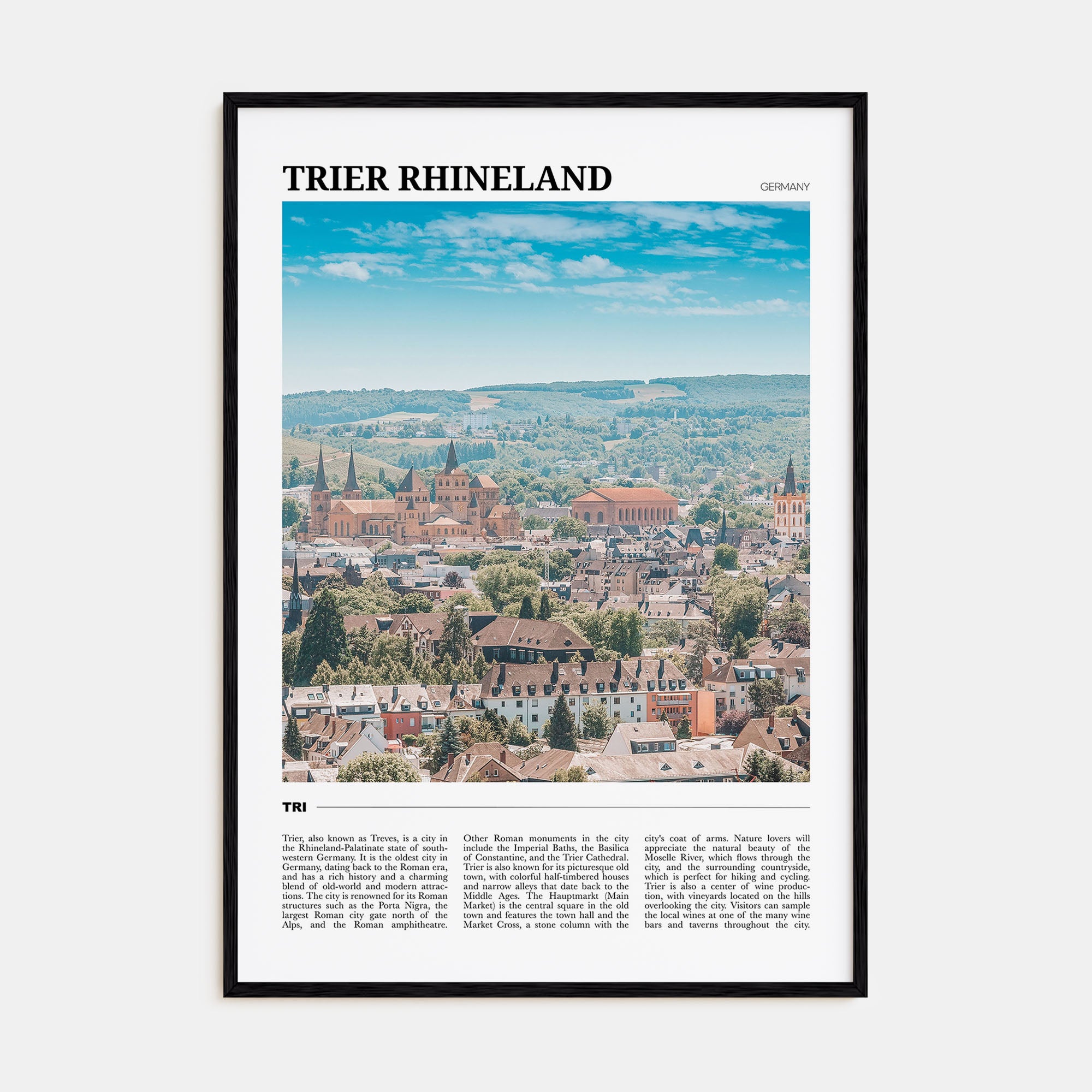 Trier Rhineland Travel Color Poster