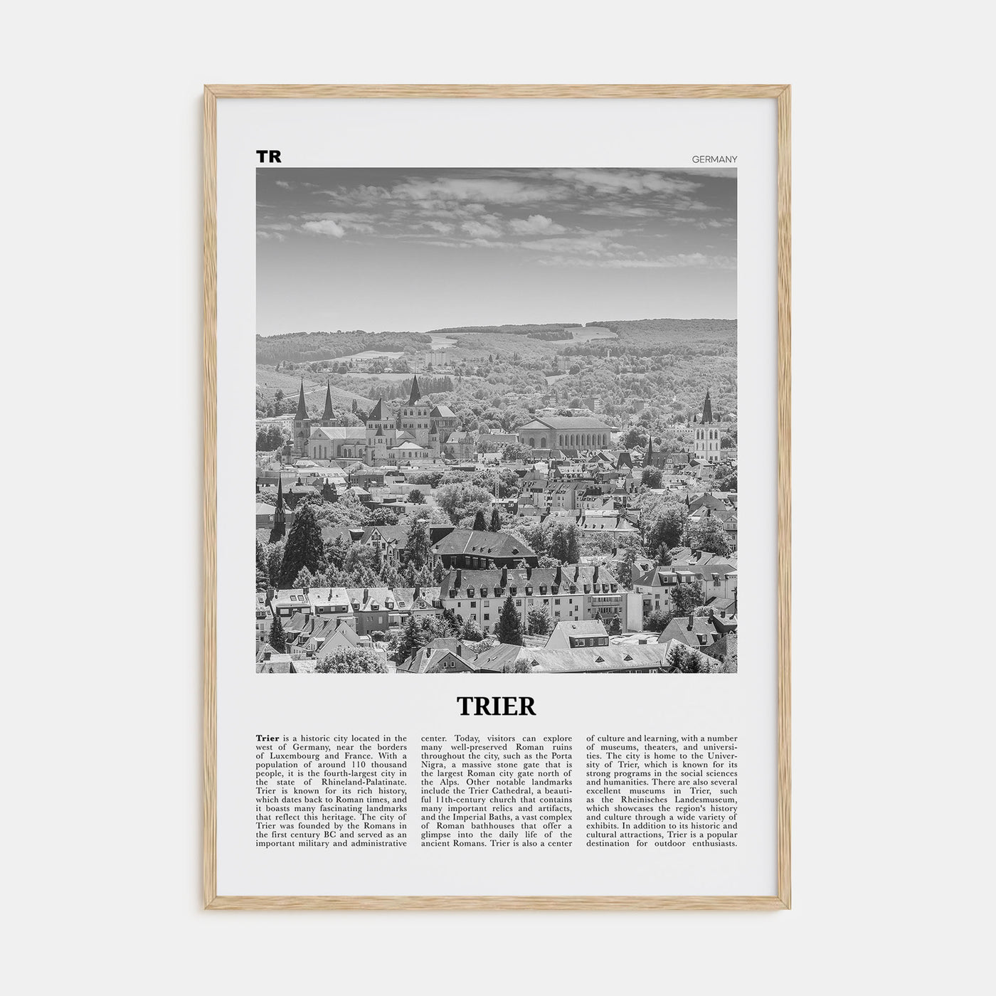 Trier Travel B&W Poster