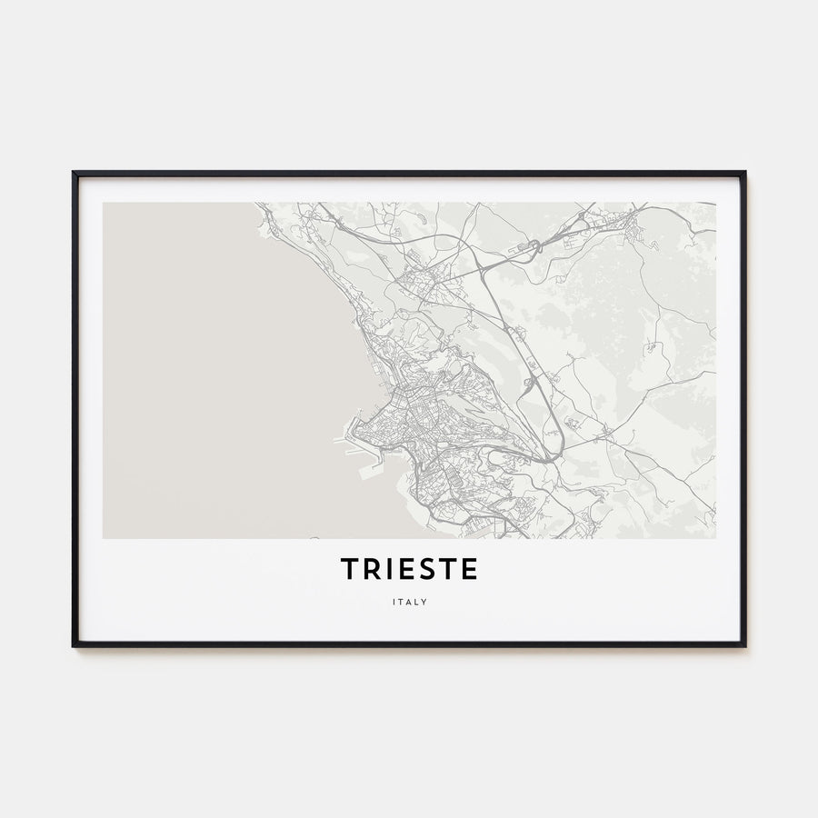Trieste Map Landscape Poster