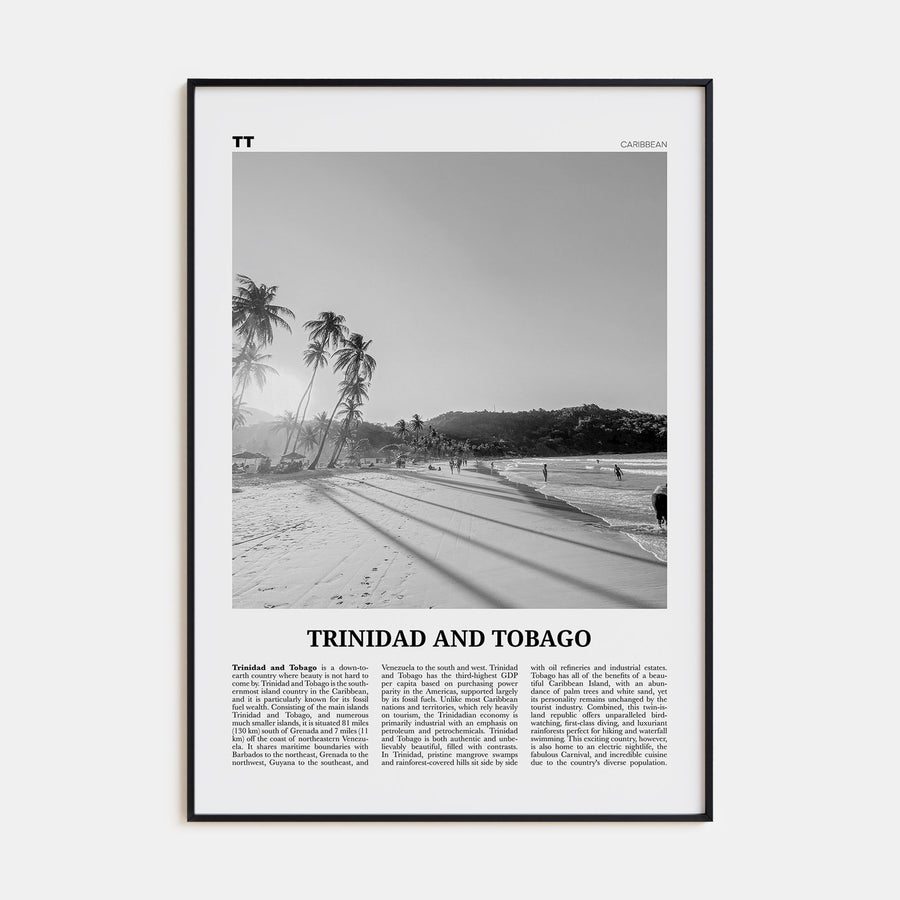 Trinidad and Tobago Travel B&W No 1 Poster