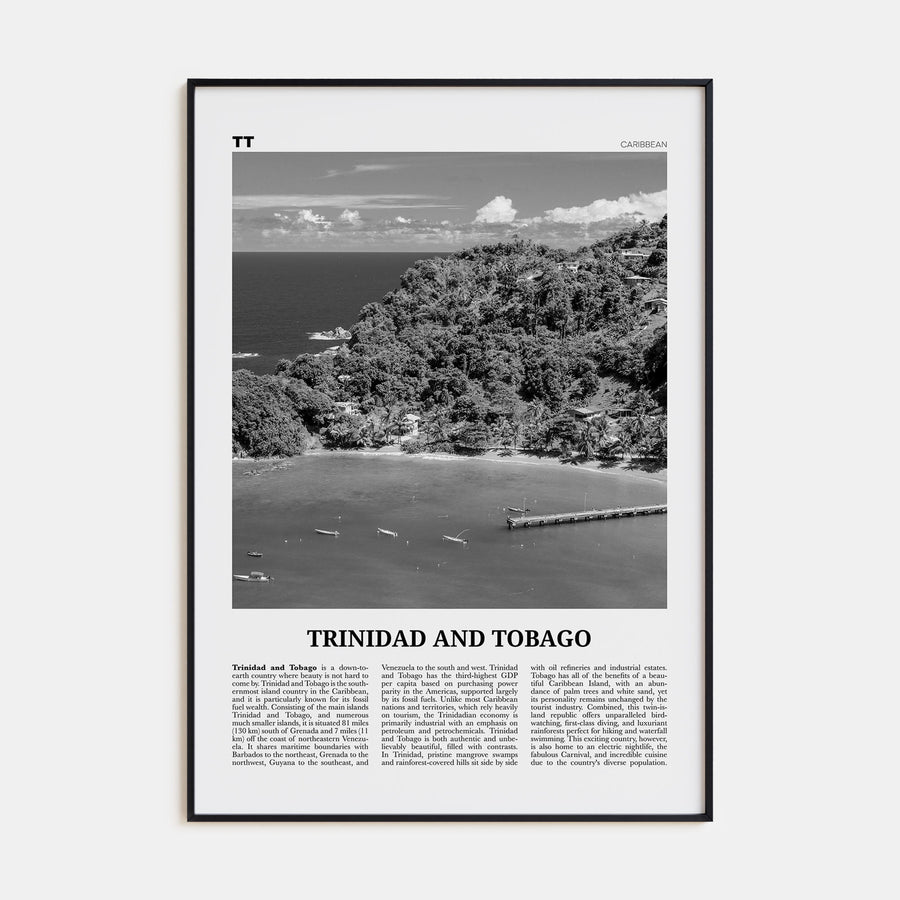 Trinidad and Tobago Travel B&W No 2 Poster