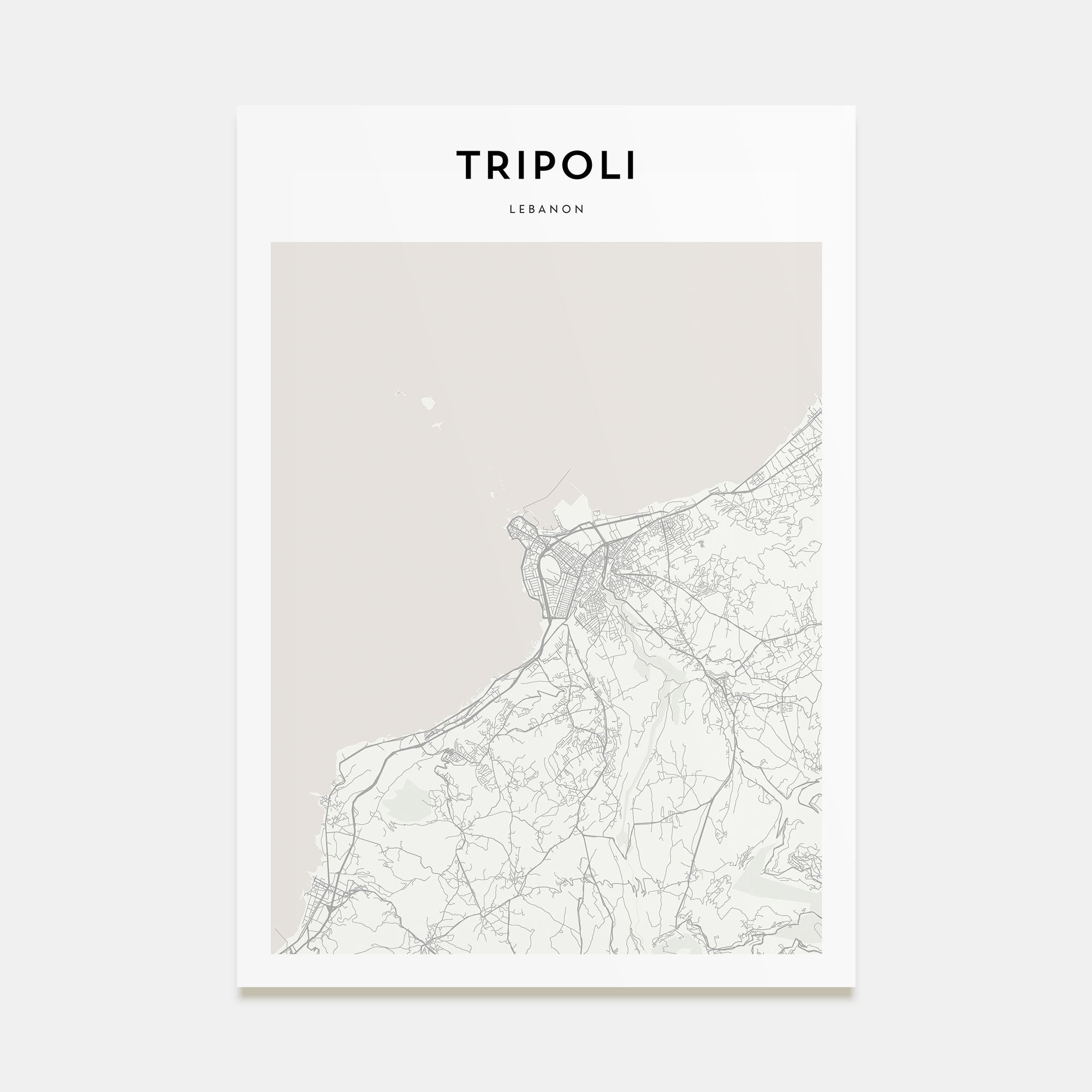 Tripoli, Lebanon Map Portrait Poster