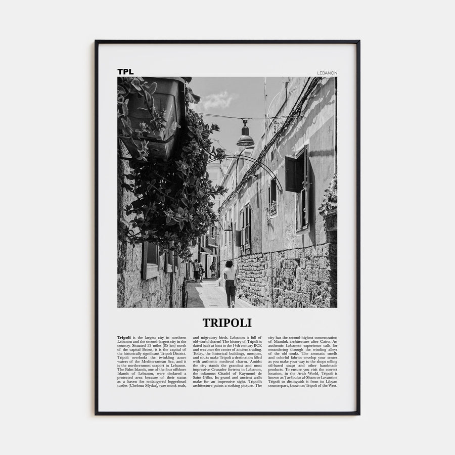 Tripoli, Lebanon Travel B&W No 1 Poster