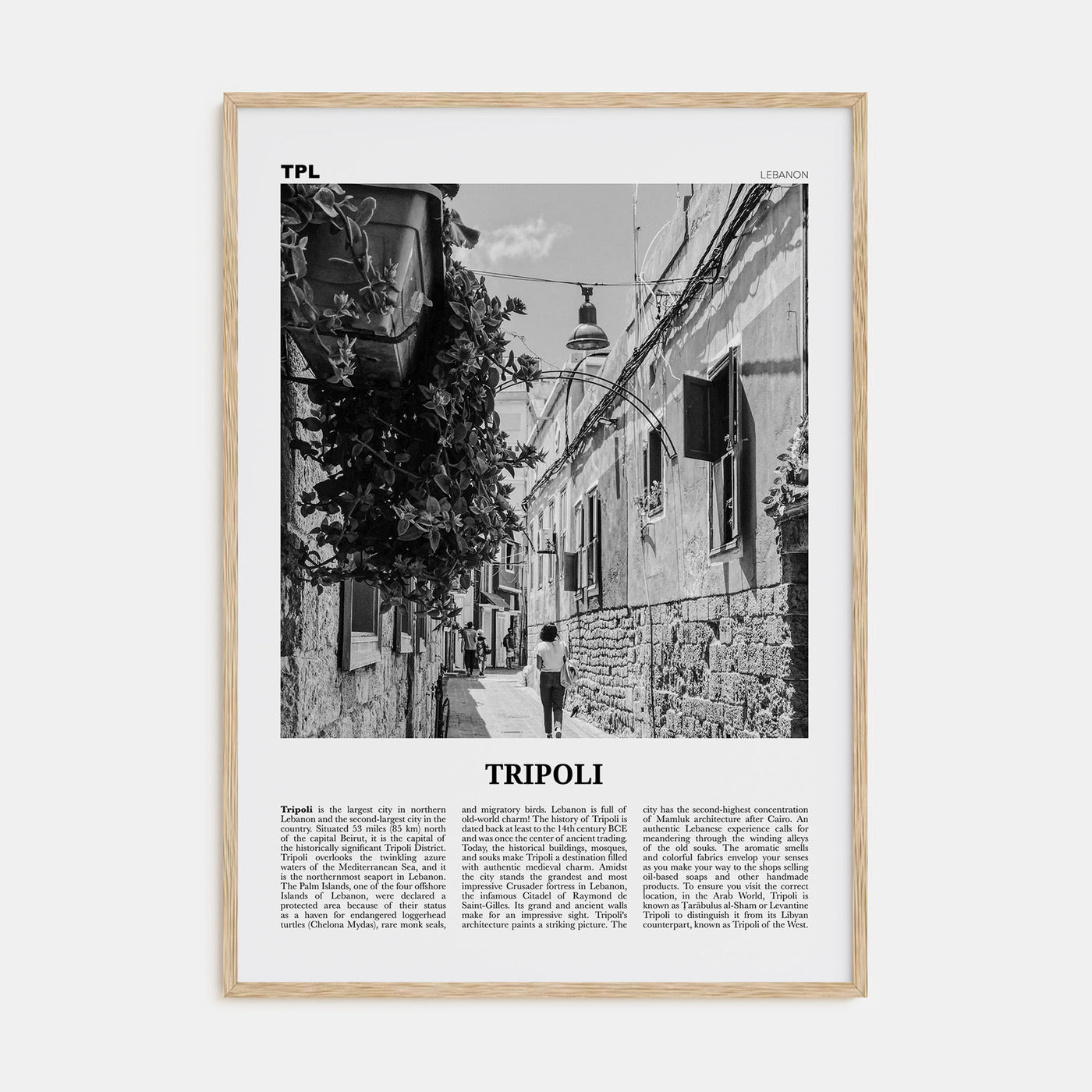 Tripoli, Lebanon Travel B&W No 1 Poster