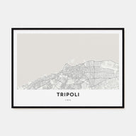Tripoli, Libya Map Landscape Poster