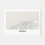 Tripoli, Libya Map Landscape Poster