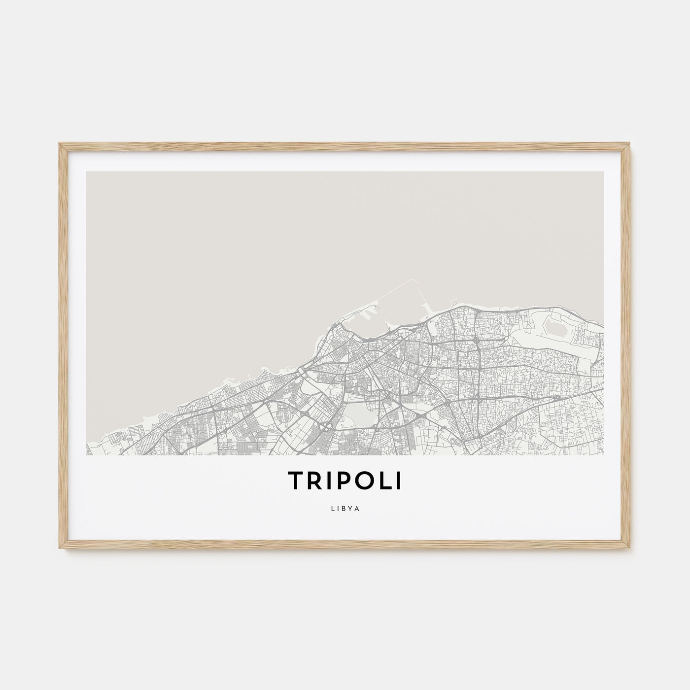 Tripoli, Libya Map Landscape Poster