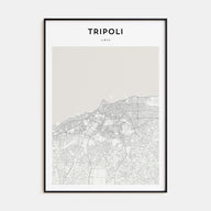 Tripoli, Libya Map Portrait Poster