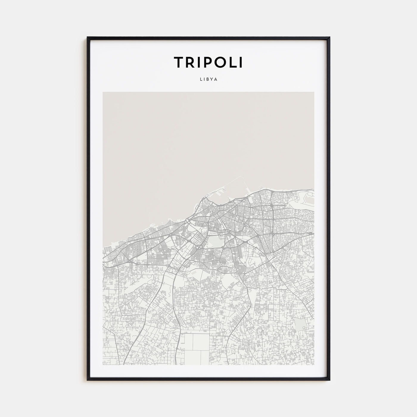Tripoli, Libya Map Portrait Poster
