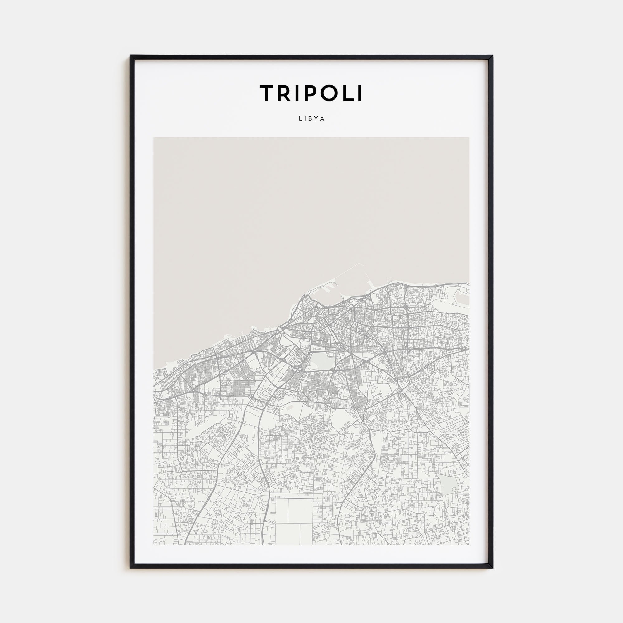 Tripoli, Libya Map Portrait Poster