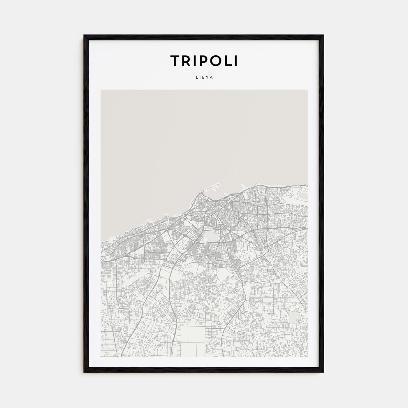Tripoli, Libya Map Portrait Poster