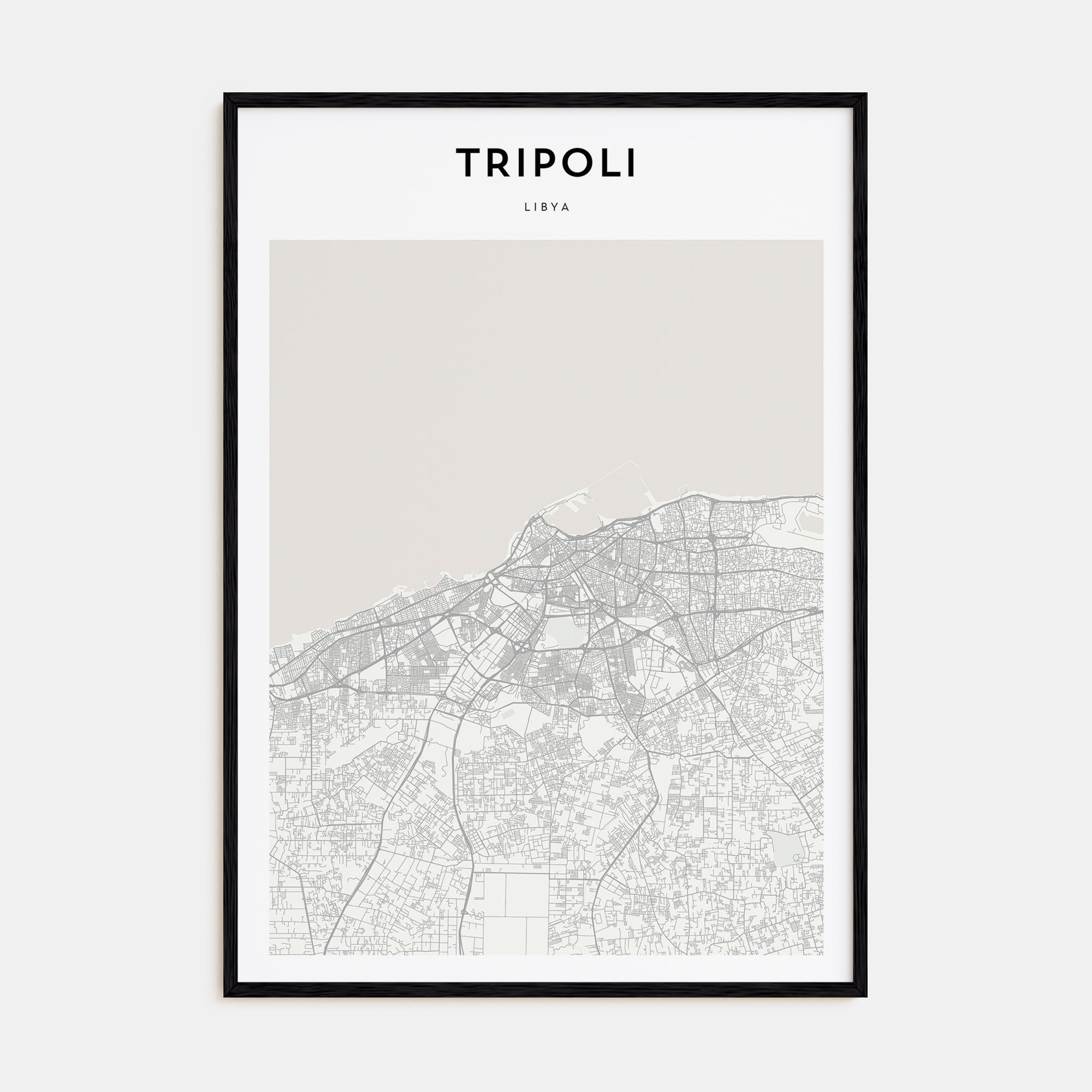 Tripoli, Libya Map Portrait Poster